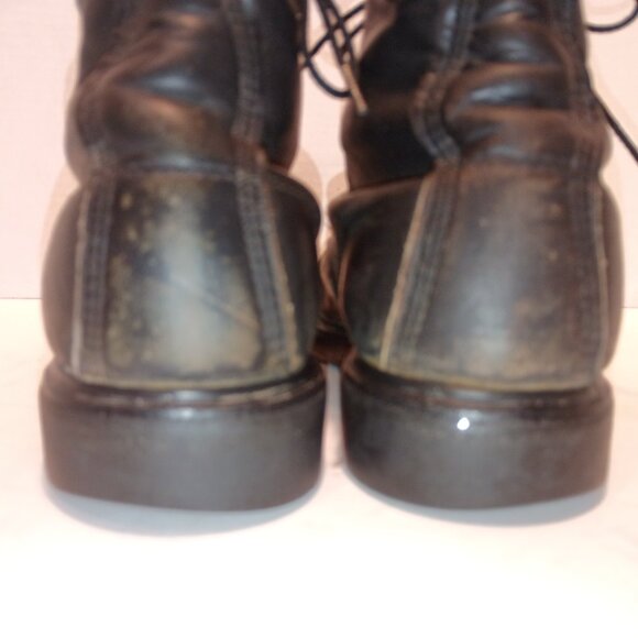 Vintage RED WING Boots Men 9D Black Leather Lace-up Logger Max 24193 Moto Grunge - Picture 14 of 15